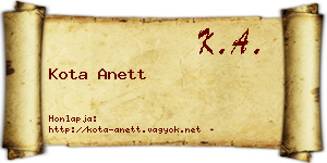 Kota Anett névjegykártya