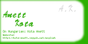 anett kota business card
